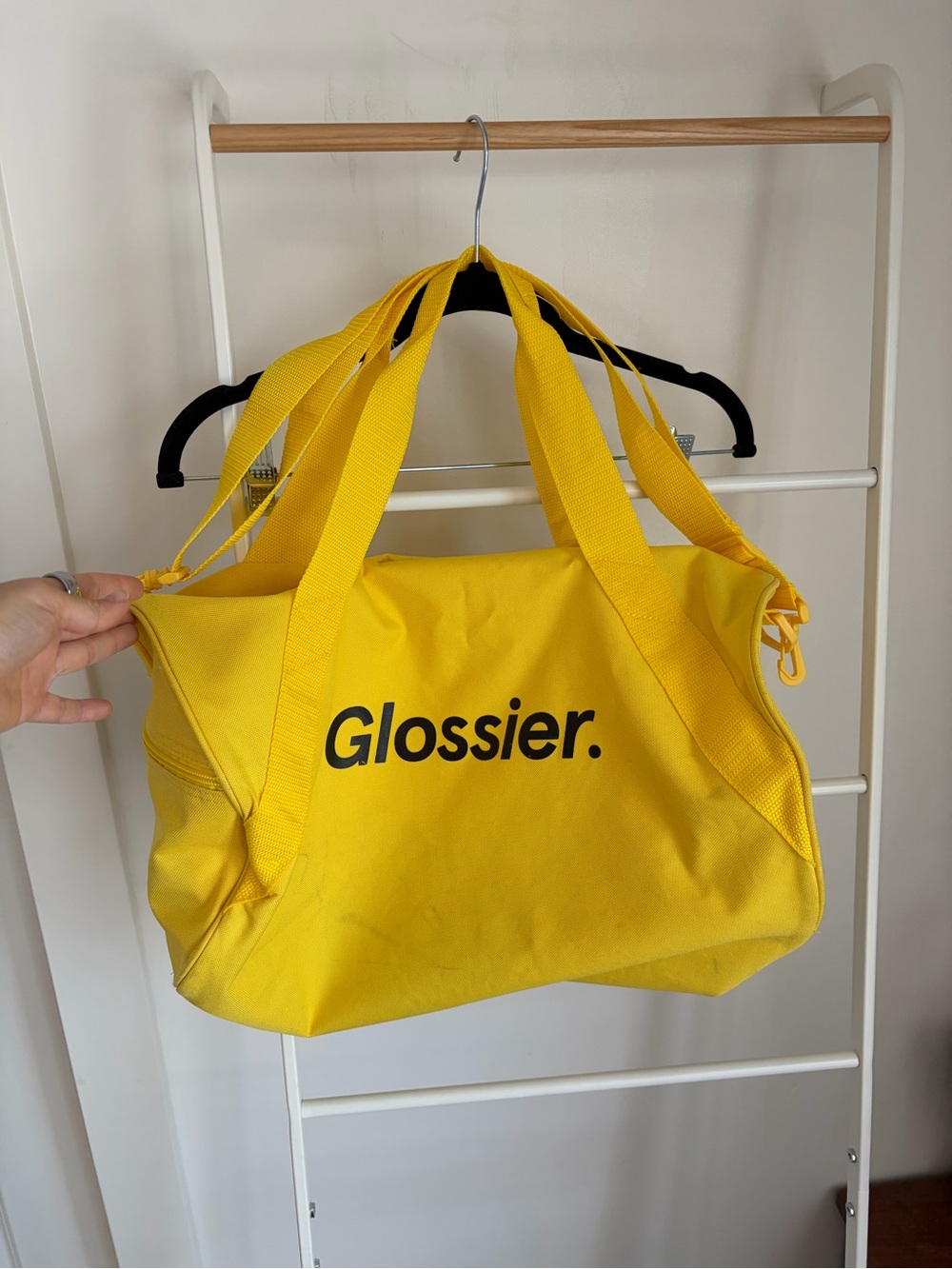 Glossier Yellow Duffel Weekender Bag